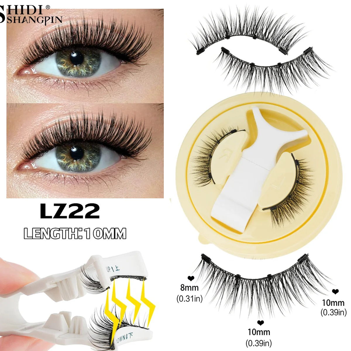 1Pair Natural Soft 3D Magnetic Lashes Kit Magnet Band Winged Anime False Mink Eyelash Extension NO Glue Needed Makeup Tool