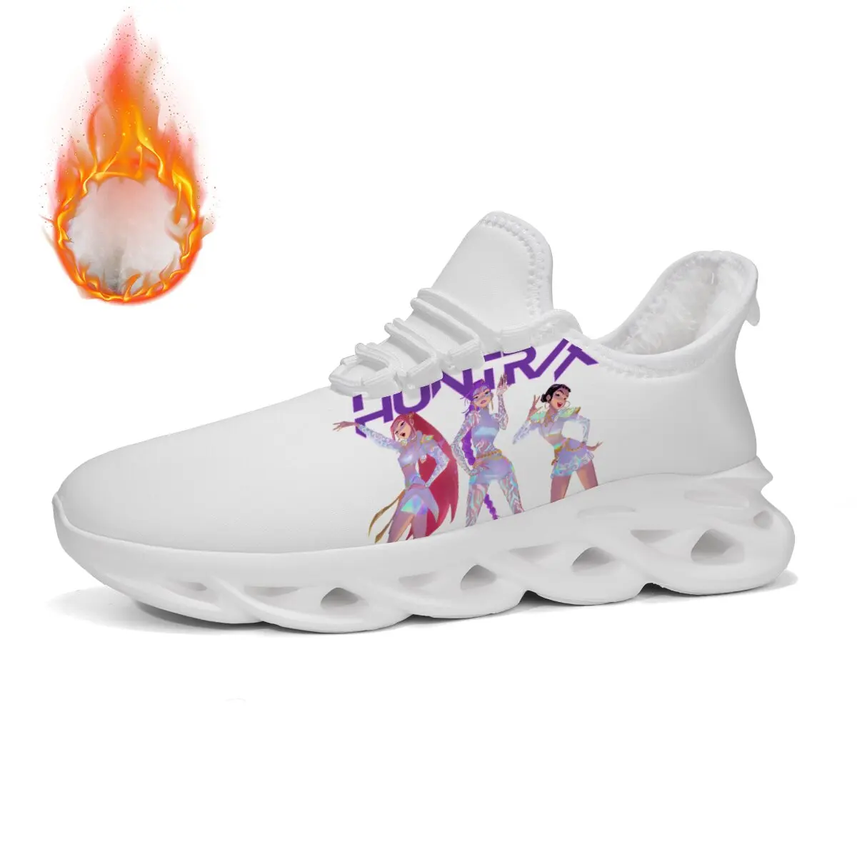 가족 친화적인 사계절용 평평한 바닥의 '마녀 사냥꾼 팀' 애니메이션 가상 캐릭터 레이스업 부드러운 밑창 캐주얼 스포츠 신발