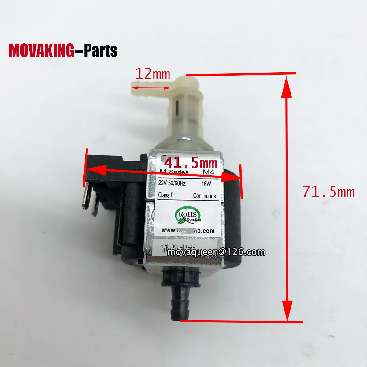 2Pcs 176-224ml/min M Series M4 22V 16W Micro Solenoid Pump Water Pump For Steam Mop Cleaning Machine