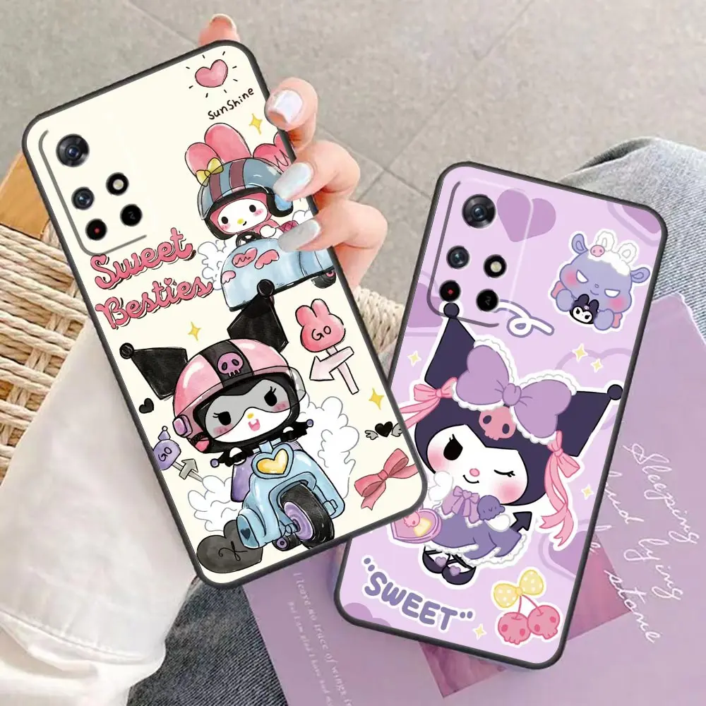 Phone Case For Redmi Note 13 12 11 10 9T 9S 9 8 7 6 A1 Pro 5G 4G Soft Silicone Case Funda Shell Cartoon H-Hello K-Kitty K-Kuromi