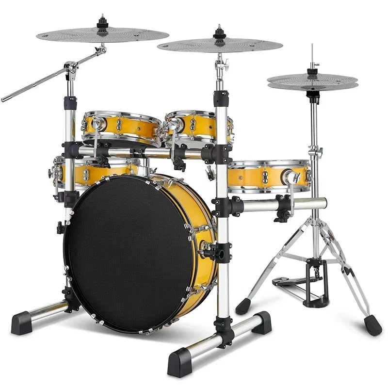 New Type Percussion Instrument Professional Jazz Drum Set Double Sided Silent Acoustic 5 Drums 3 Cymbals Adult Drum Set