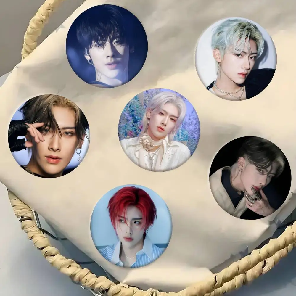 Kpop RICKY Badge Tinplate Meme Round Brooch for Hat Bag Creative Lapel Jewelry Accessories Gifts