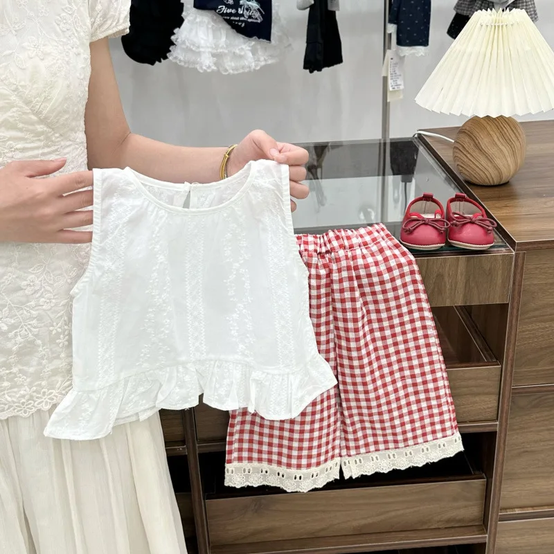 Summer Style kids' sets and outfits for Sweet Girls 2PCS SETS Charming Roupas Infantil Menina Short Sleeve Play Set