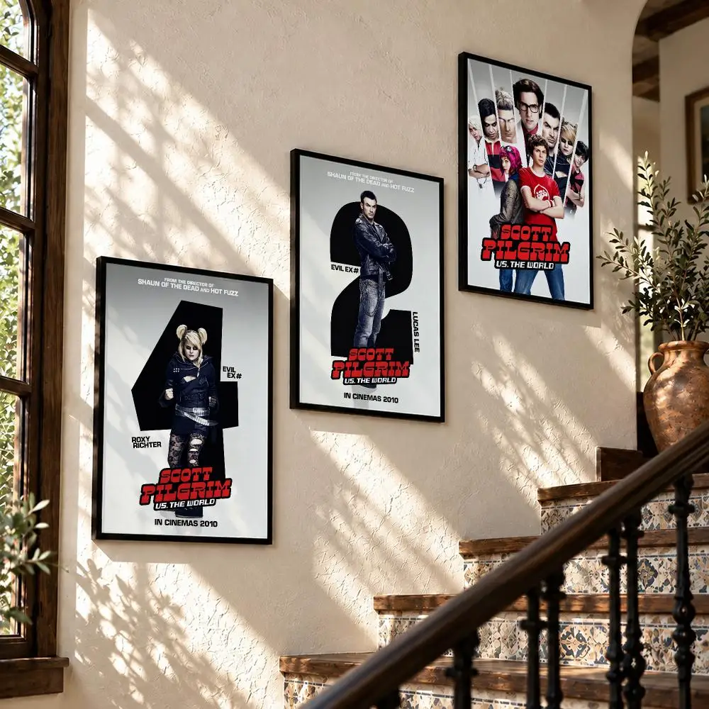 movie Scott Pilgrim vs. the World Poster Waterproof HD Self Stick Poster Unframed Wall Art Decor for Home Room Decoration Gift