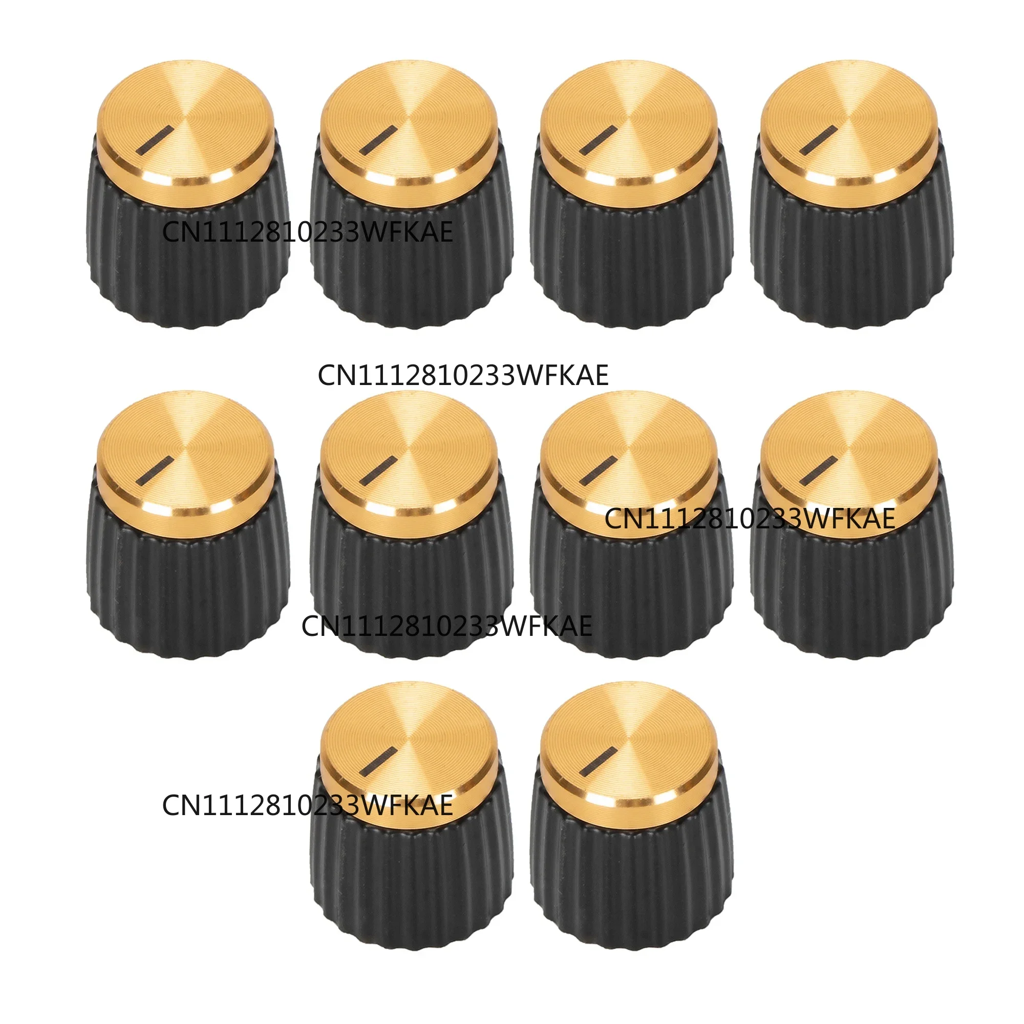 DAIERBUMP 10PCS 6.35MM Potentiometer Knob Guitar AMP Amplifier Knob Black Volume Control Knob For Electric Guitar Pedal