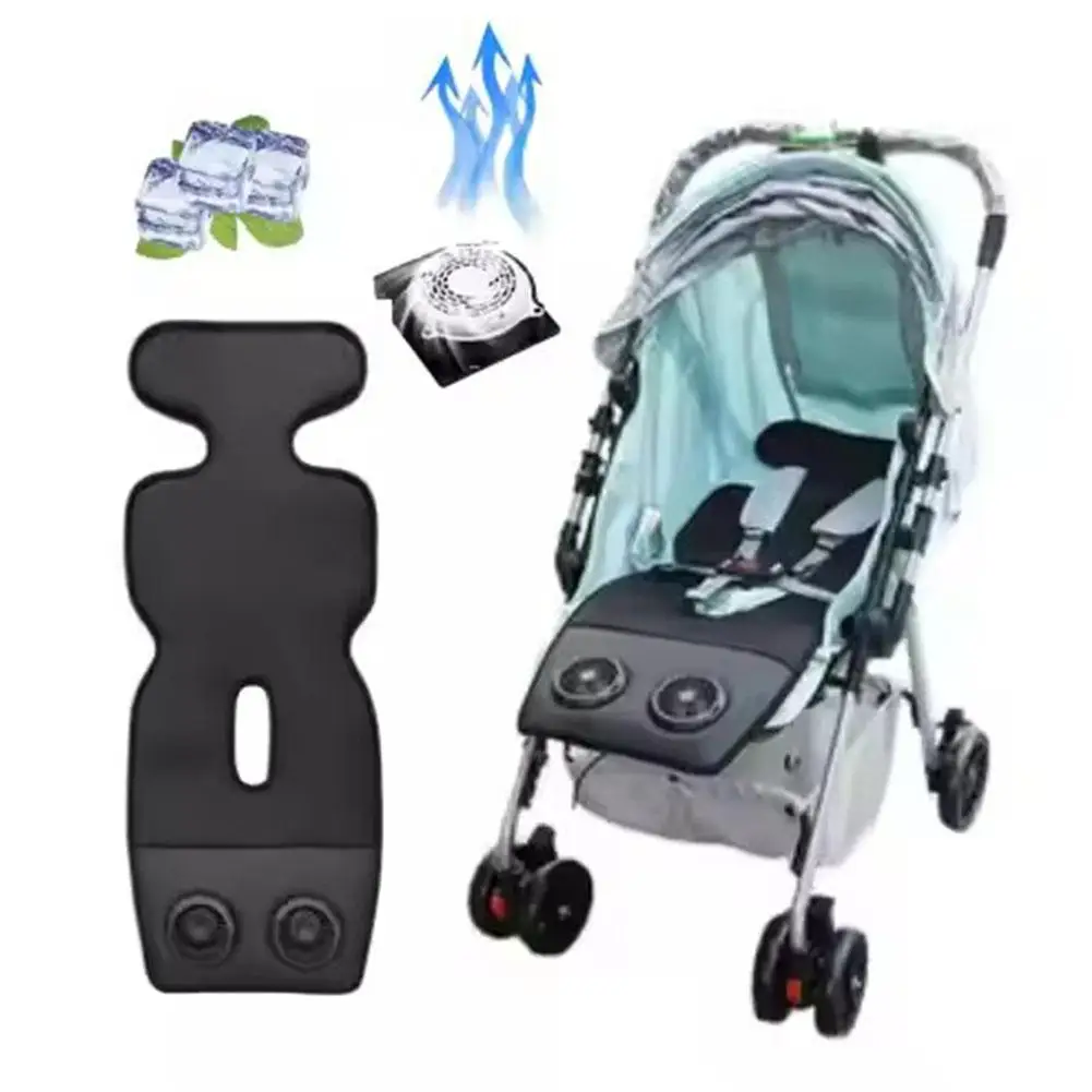 Carrito de mano de verano para bebé, asiento individual de seda helada, almohadilla de seguridad Universal para ventilación de coche, cojín transpirable, asiento de refrigeración y E5U3