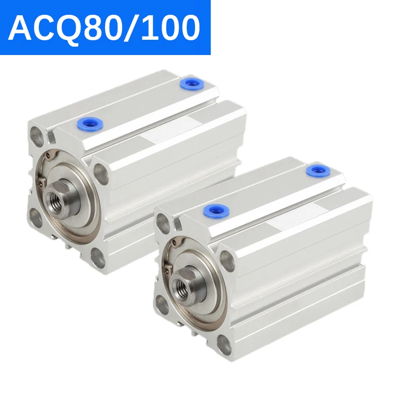 

China ACQ80 ACQ100 Bore 80mm 100mm Stroke10-100mm Piston Compact Pneumatic Cylinder Air Double Acting Cylinders