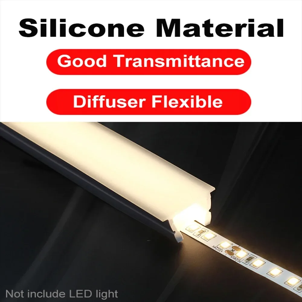 1-5M da incasso in silicone nero tubo led al neon flessibile supporto per canale facile installazione impermeabile antipolvere per interni fai da te a forma speciale