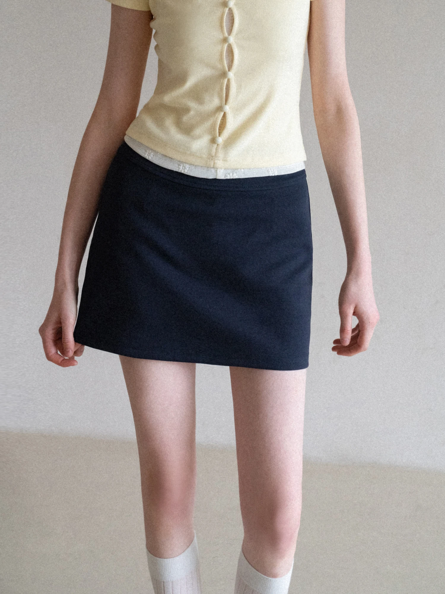 

High Waist A-Line Skirt Women's Sporty Casual Style Anti-Light Simple Versatile Summer Skirt Eggka Polyester Cotton Blend