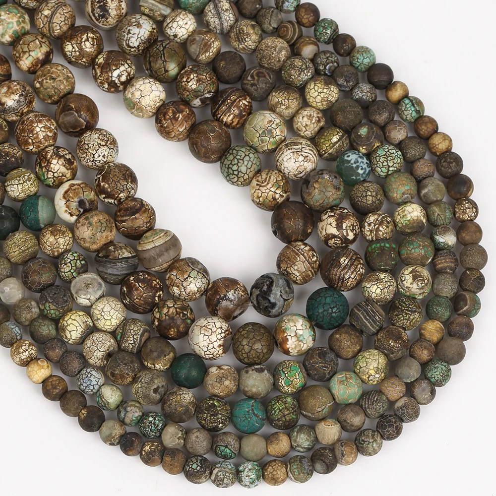 Natursteinperlen, 6–10 mm, grüner Kaffee-Achat, runde lose Abstandsperlen für die Schmuckherstellung, DIY-Armbänder, Ohrringe, Zubehör
