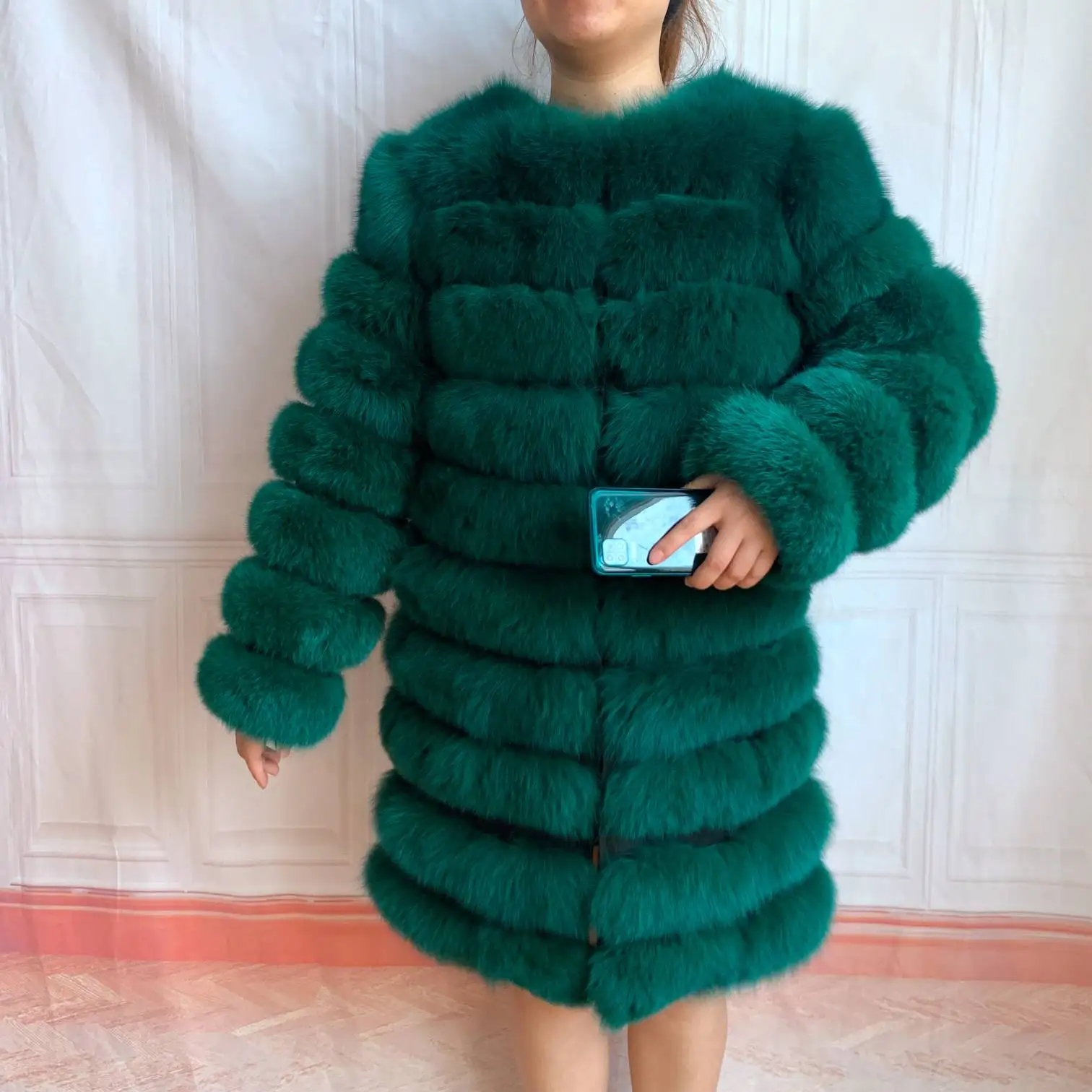 NEW 4in1 Real Fox Fur Long Coat Winter Coat for Women Jackets Vest Winter Outerwear Women Fox Fur Coat High Quality Fur Clothes