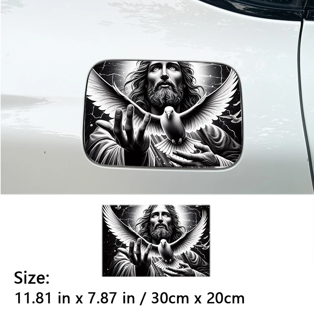 Jesus Pray Free Waterproof Car Fuel Tank Cap Sticker Sunscreen Decal Car Stickers