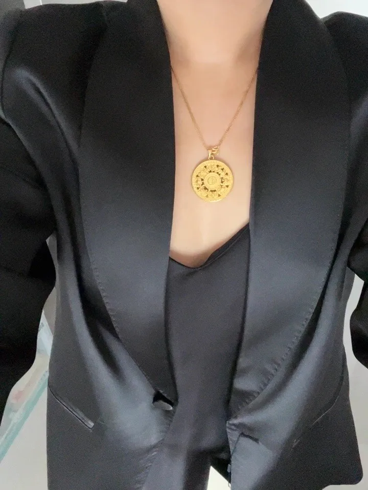 Acetate Shawl Collar Suits Women Office Business Tops Jacket For Spring Summer High-end Black White Medium Long Satin Blazers