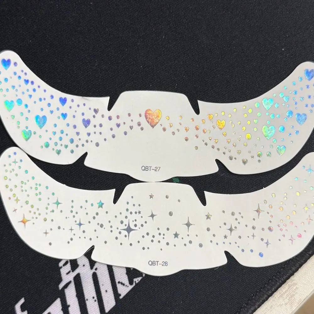 

6 шт. блестящие веснушки голографические наклейки сердце веснушки татуировки блестящие наклейки водостойкие временные татуировки женский макияж лица