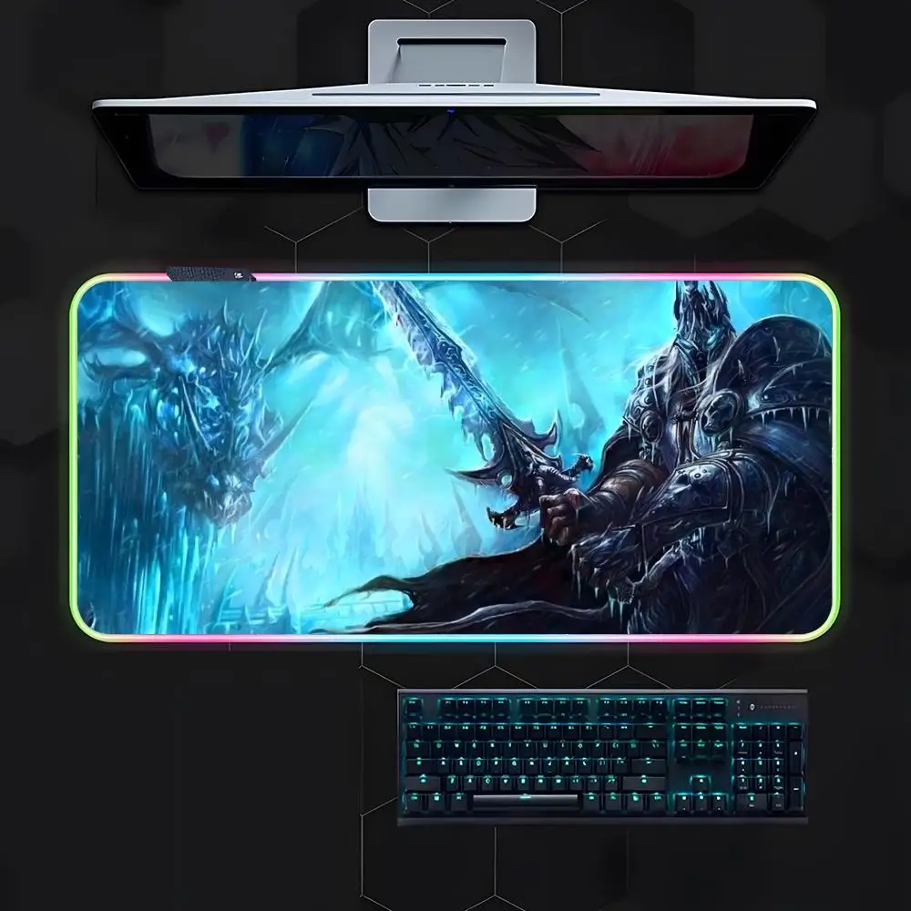Accessori per computer World Of Warcraft Mouse Pad Gamer Luminescenza Led Mouse Pad Tavolo da gioco Rgb Deskmat Tastiera Pc Mousepad