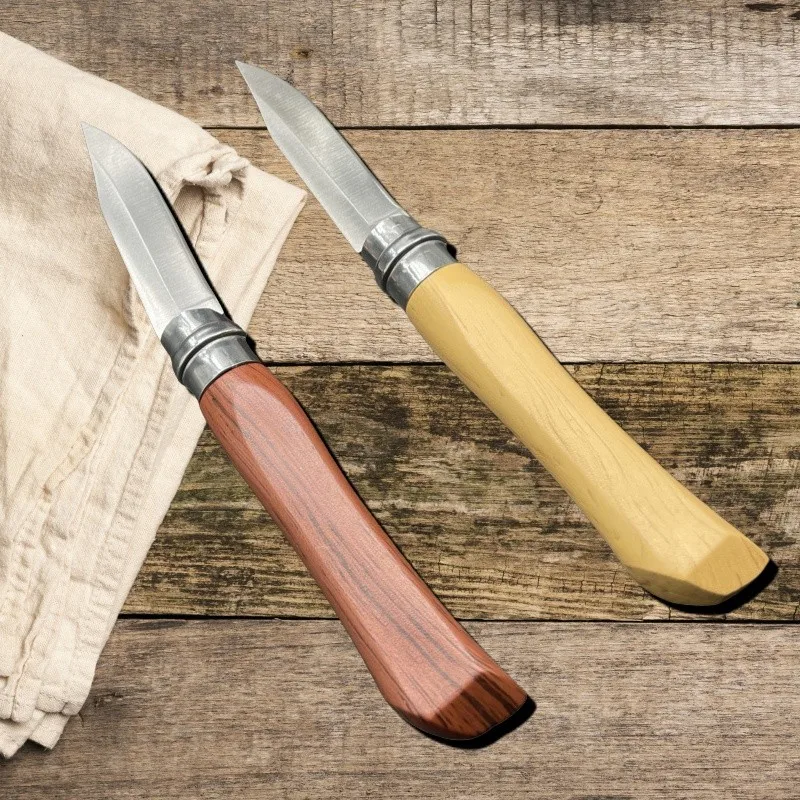 

Складной нож для фруктов из нержавеющей стали. Портативный карманный нож. Деревянная ручка. Кухонный нож для очистки фруктов и овощей.