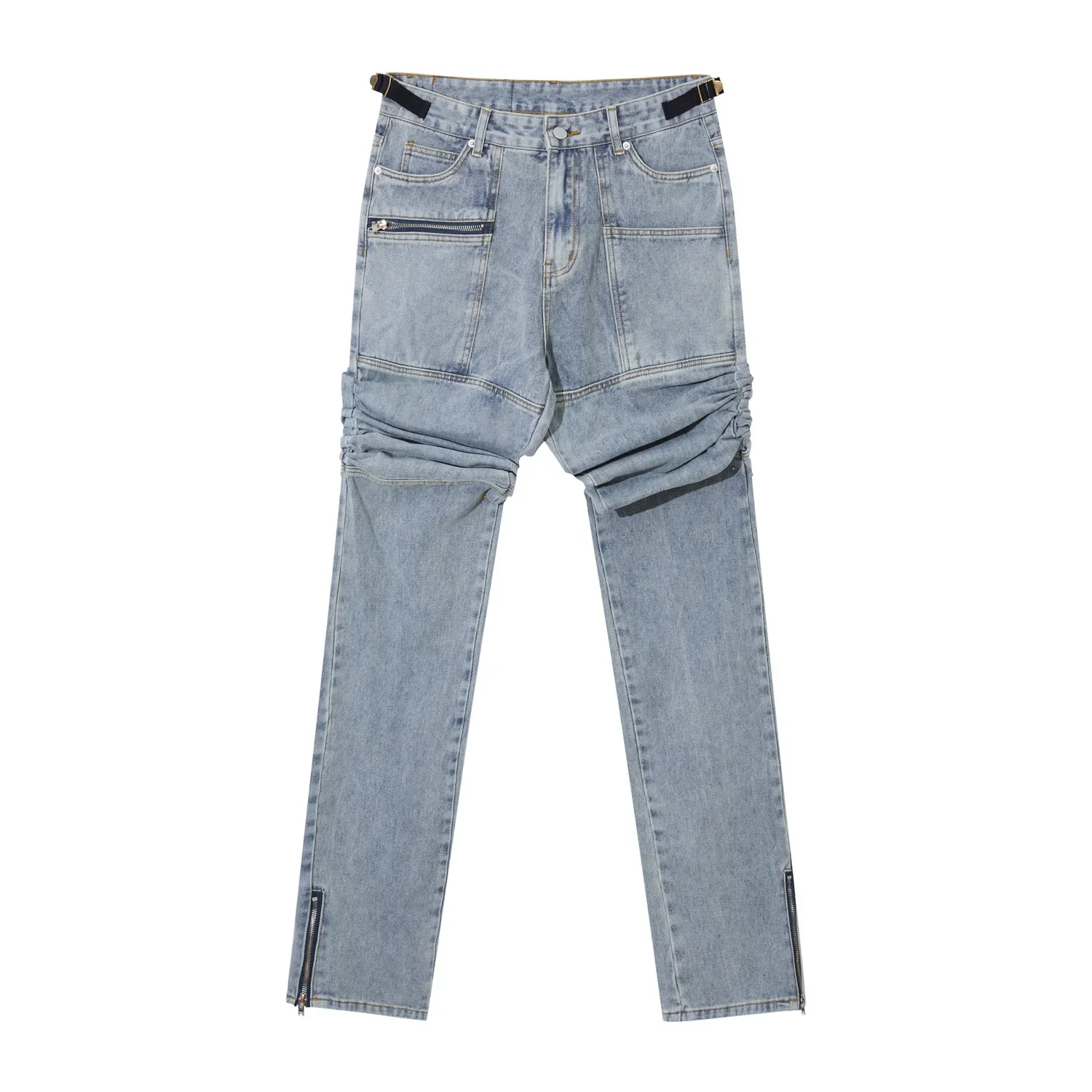 

MADE EXTREME Pleated Distressed Jeans for Men Y2k Hombre Street Wear Men Luxury Jeans Hip Hop Women’s Jeans