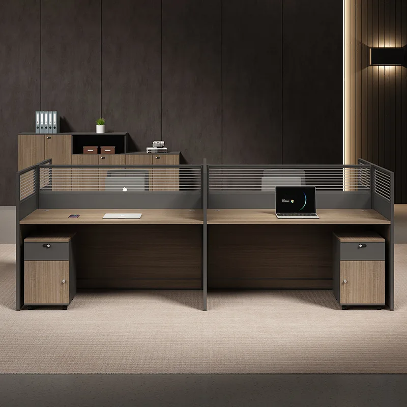 Staff Office Desk and Chair Combination Staff Seat Simple Modern Six-person Office Screen Card Seat Workstation Desk