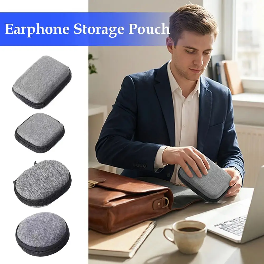 Business Headphone Bag Portable Zipper Earphone Storage Bag Charging Cable Organizer Bag Small Digital Accessories Storage Pouch view 2