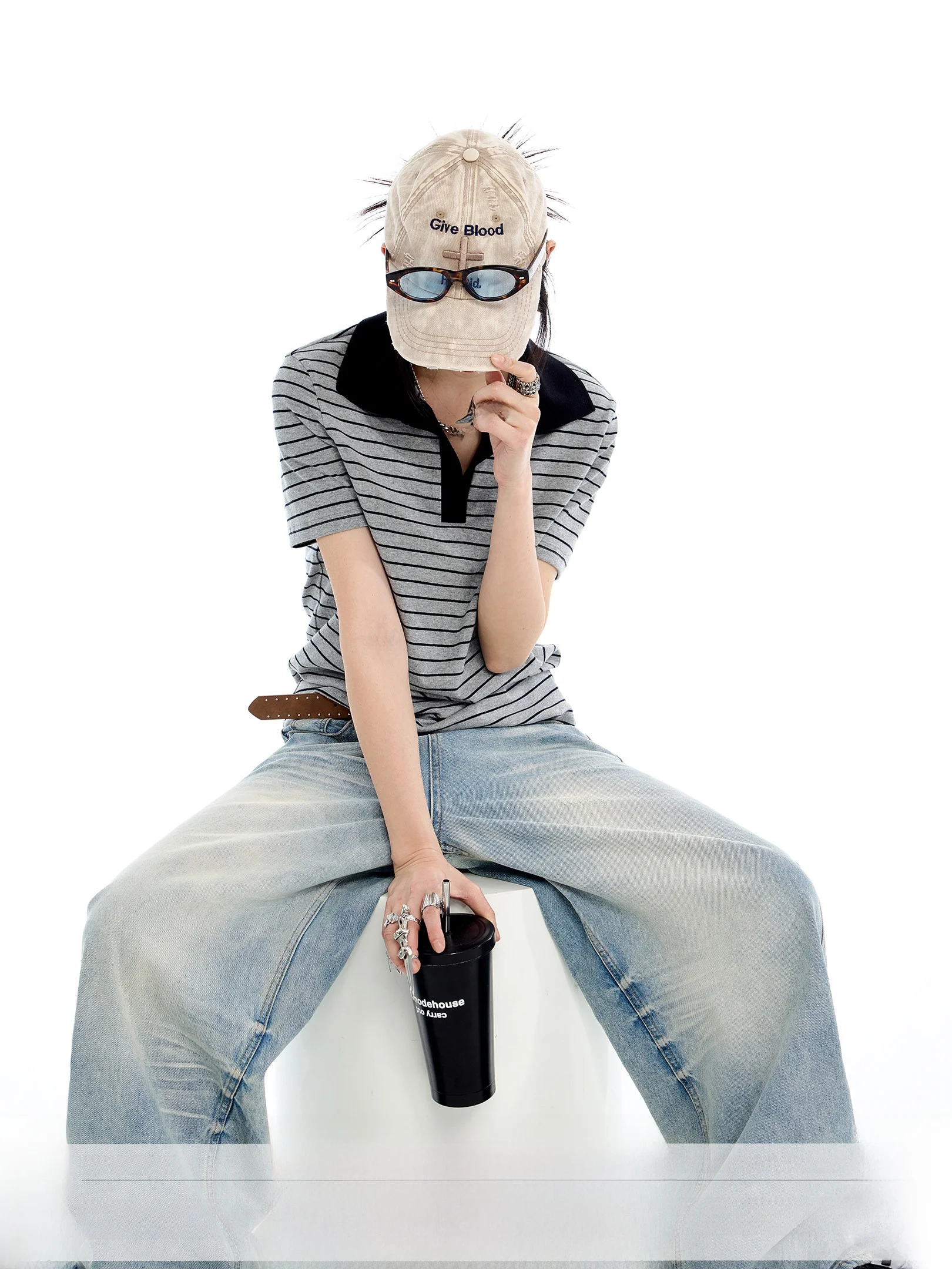 

Женская футболка Ich Mode с коротким рукавом, в полоску, с цветными блоками, летняя, спортивная, свободная, повседневная, с V-образным вырезом, из смесового хлопка с эластаном