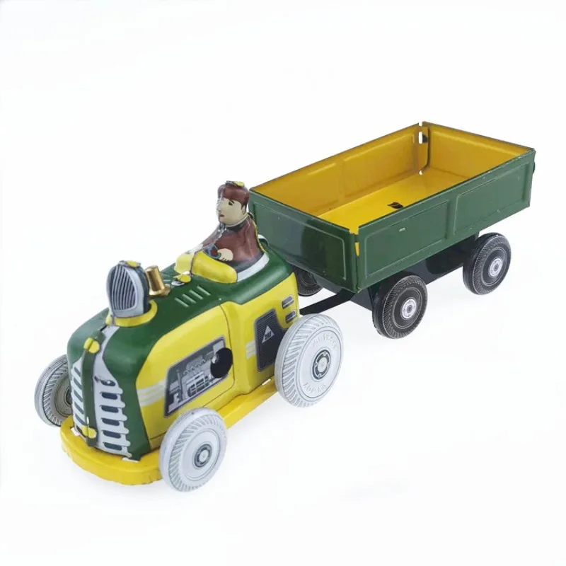 

Clockwork Toy Funny Farmer on Farm Tractor Car Collection Retro Wind Up Toy Metal Tin Mechanical Figures Kids Baby Gift