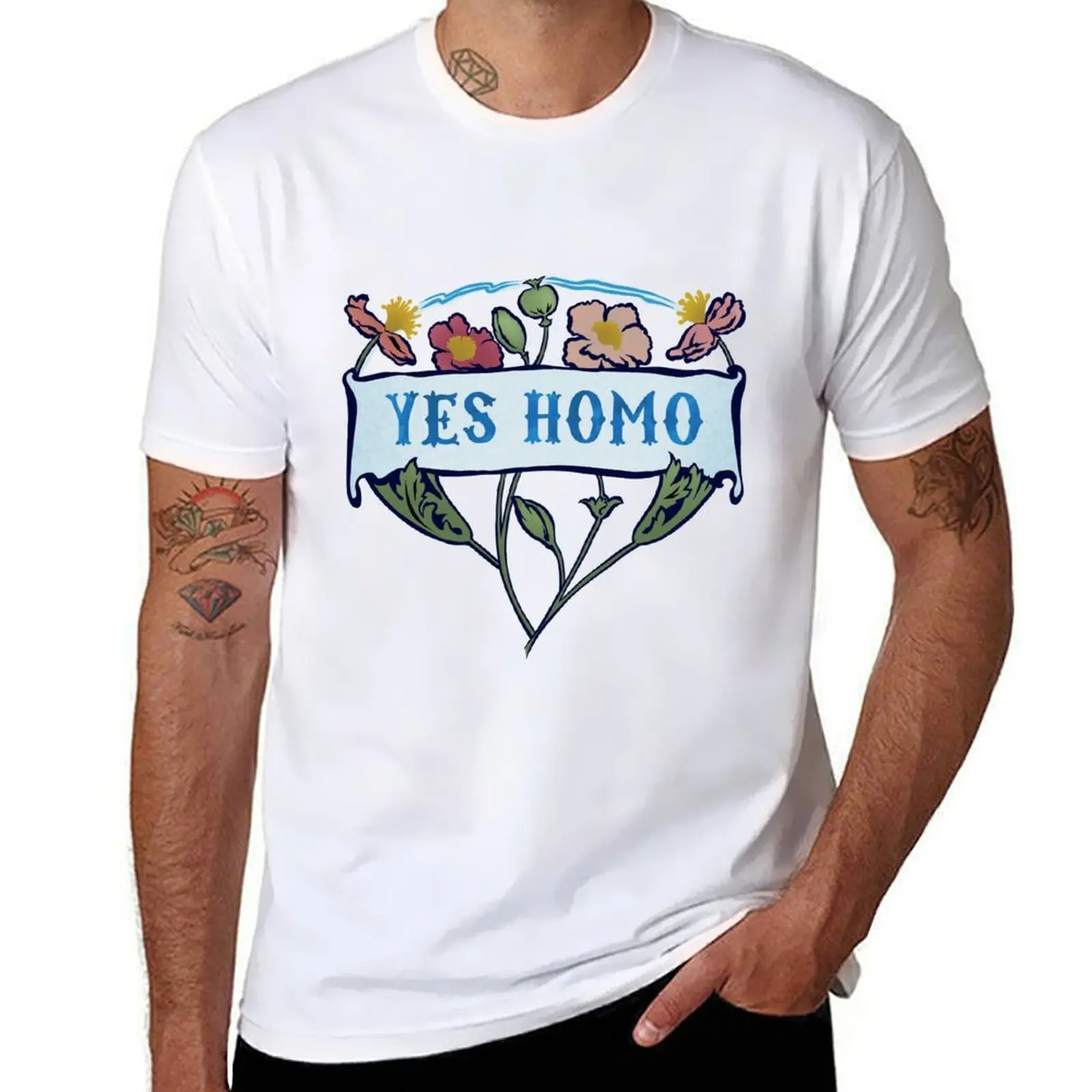 

Yes Homo T-Shirt cotton tshirt 100% t shirt man luxury T-Shirt
