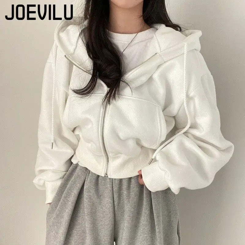 

Женская модная толстовка на молнии, облегающая укороченная толстовка с длинными рукавами, повседневная уличная куртка на весну и осень, кардиганы Y2k