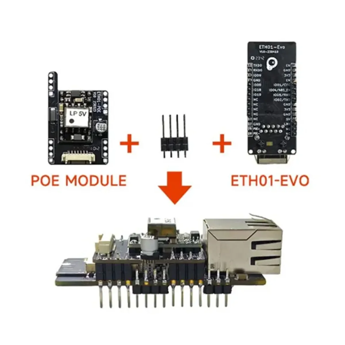 ETH01-EVO ESP32-C3 wifi bluetooth placa de desenvolvimento ethernet 3 em 1 iot gateway comunicação gateway com módulo poe