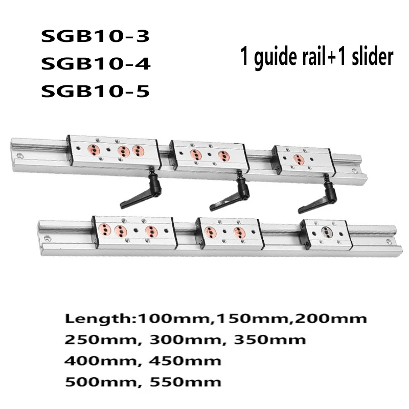 SGB10 3/4/5 Wheel Locking Slider Block SGR10 High-speed Operation Silent Aluminum Alloy Built-in Dual-axis Linear Guide Rail