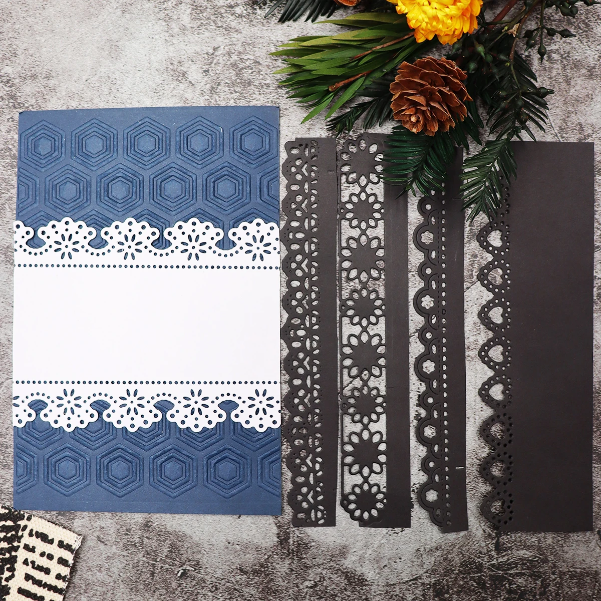 Wave Hollow Lace Scrapbooking Die Cut DIY Greeting Cards Album Paper Card Decorative Home Crafts Cutting Dies 2024 New Arrivals