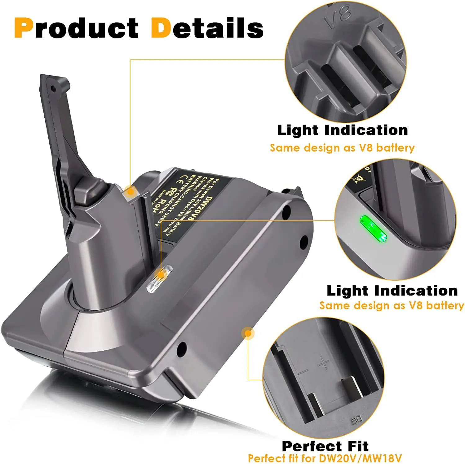 Convertitore batteria al litio Dewalt 18V 20V per strumento aspirapolvere serie Dyson V6 V7 V8