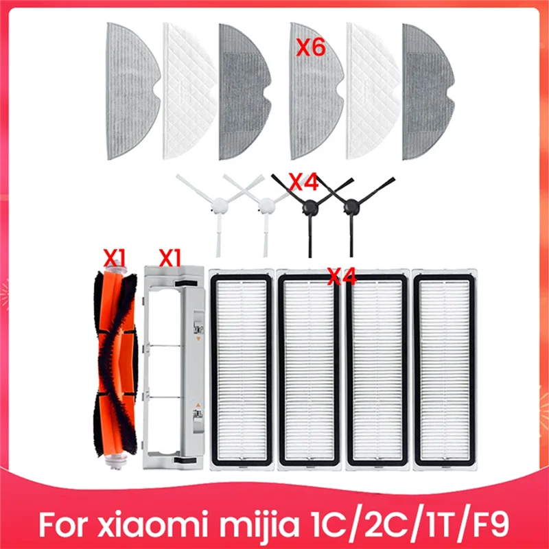 

A20F-16PCS щетка-фильтр, ткань для швабры и крышка основной щетки для Xiaomi Mijia 1C 1T, аксессуары для пылесоса, запасные части