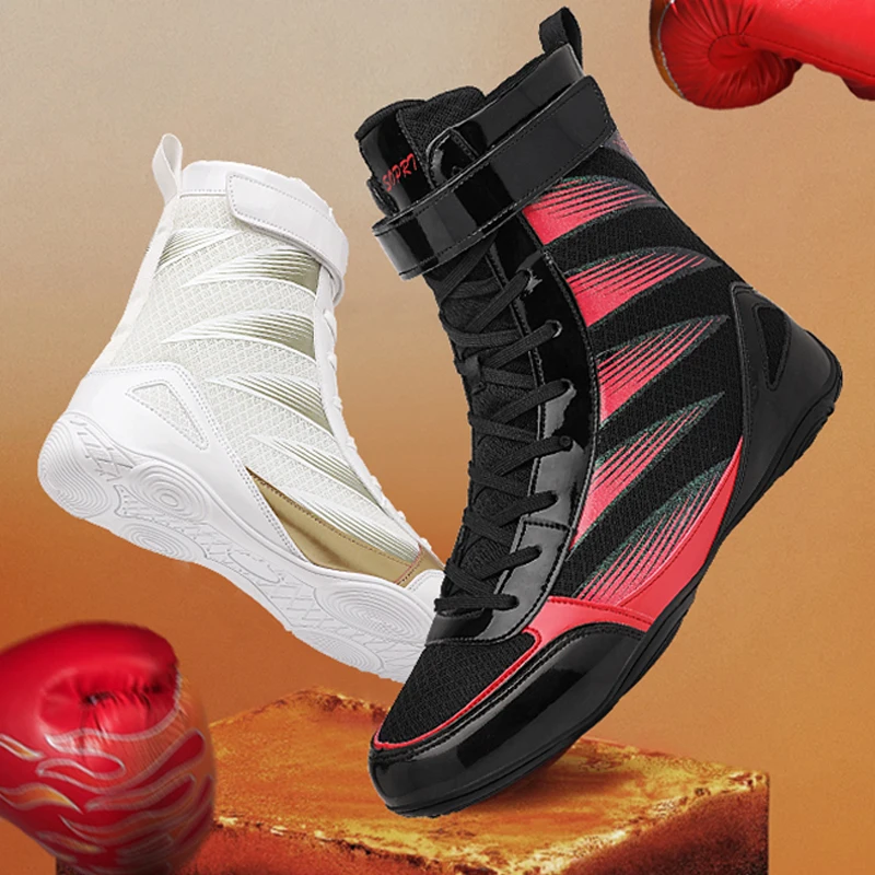 Boxing Shoe Men Professional Breathable Teenagers Beginners Training Wrestling Shoes Fighting Sanda Weightlifting Squat Sneaker