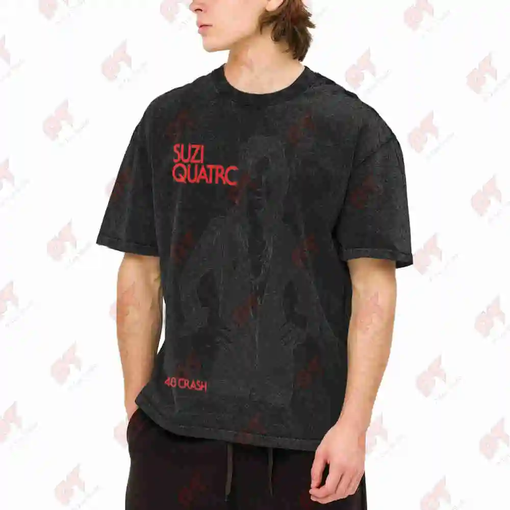 Suzi Quatro Susie Q Retro Rock Vintage Washed Tee Pure Cotton T-Shirt