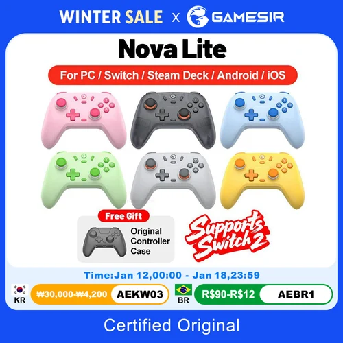 Gamesir Nova Lite Gamepads PC para Nintendo Switch 2 controlador Switch Steam Android iOS iPhone Control Hall efecto Joystick