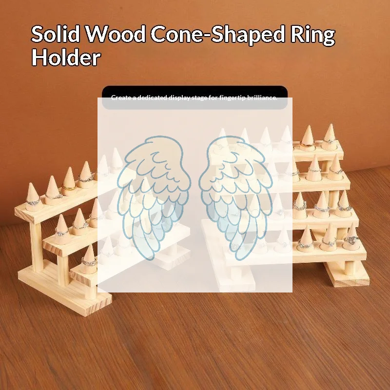 Wooden Finger Ring Display Stand Jewelry Ring Display Holder Showcase With Wooden Display Ring Cone Storage Organizer For Ring