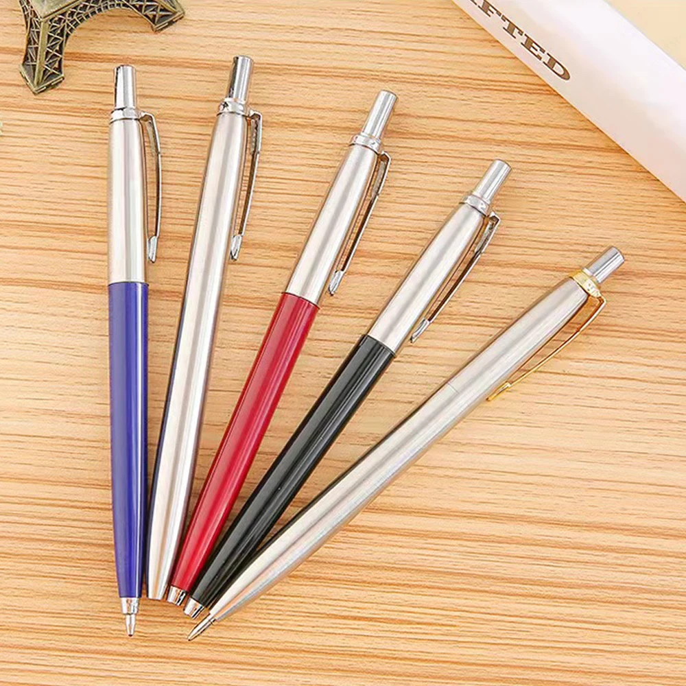 1PC Ballpoint Pen Office Commercial Press Metal Pens Gift Pen Core Solventborne Automatic Ball Pen