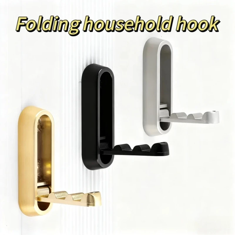 Patères pliants fabriqués en ZiAlloy, crochets muraux noirs pour suspendre des patères pliants, crochets robustes rabattables, crochet pour Robe