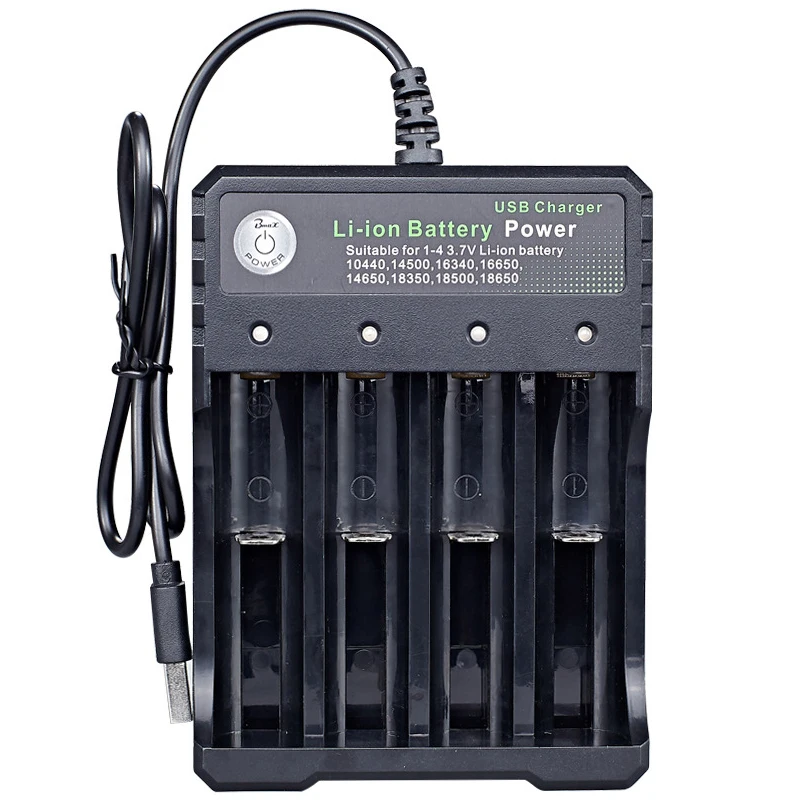 4 Slots 18650 Battery Charger 2X 3X 4X For 3.7V Rechargeable Lithium AC 110V/220V 14500 16340 16650 14650 18350 18500 Batteries