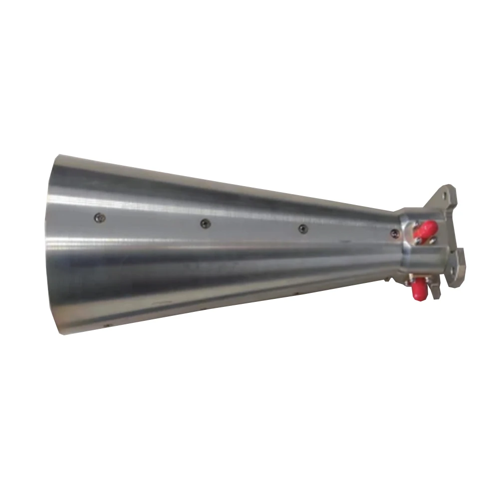 SWT C Band Ku Band 6GHz~18GHz 12~18dB Gain Horizontal Vertical Dual Linear Polarization Cone Horn Antenna For Diverse