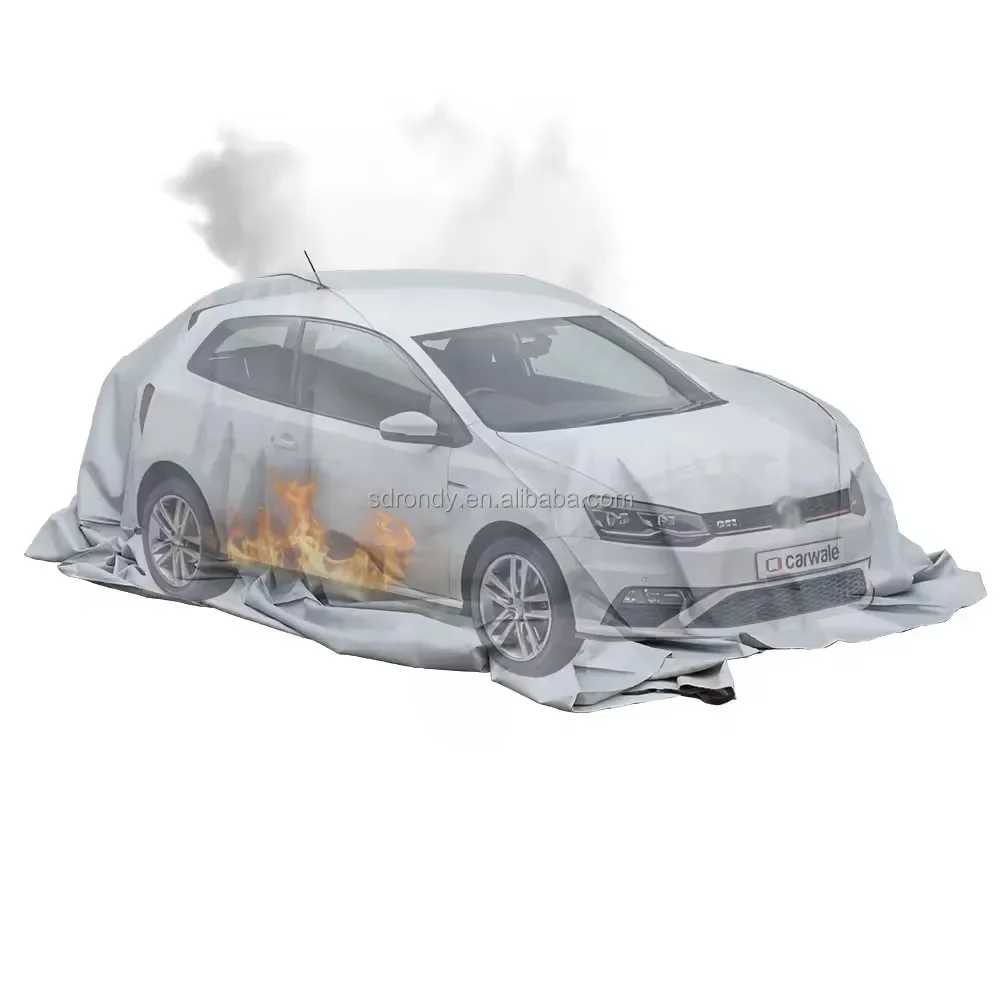 Fire Resistant Blanket EN 13501 6X8 M 19.8X26 Ft Extreme Emergency Lithium Car Fire Blanket