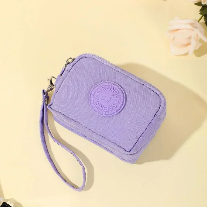Three Layers Zipper Coin Purse with Large Capacity and Multiple Pockets for Bank Credit Card ID Card Holder and Earphone Storage