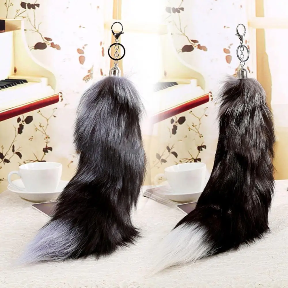 Fox Fur Tail Keyring Key Chain Tassel Bag Handbag Pendant Purse Accessory Gift Keychains For Women Bag Gifts