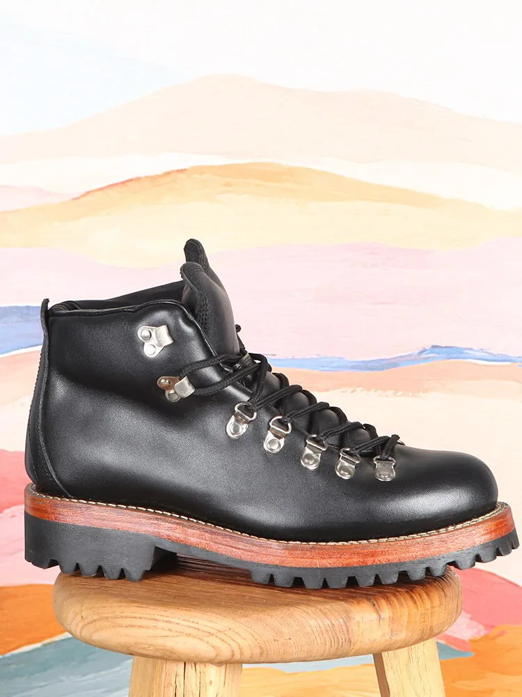 Leisure Male Cross Tied Genuine Leather Hard Wearing Mid Heel Ankle Boots Solid Color Cowhide Round Toe Platform High Top Shoes