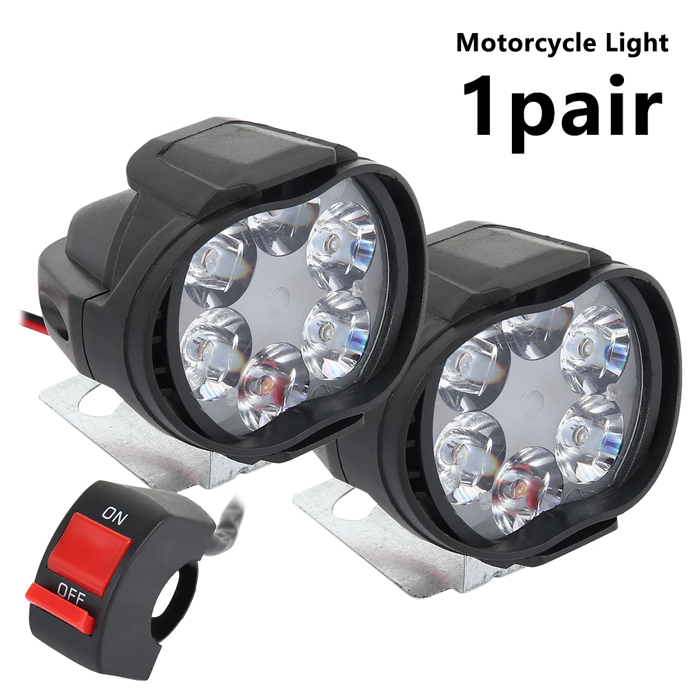 

10W Dc 9V-15V Led Motorcycle Headlight Waterproof 6 Round Led Spot Light Led Headlights Spot Light with Reflector and Switch