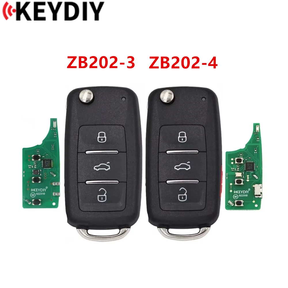 1/3/5PCS KEYDIY ZB202-4 202AJ Smart Remote Key New Type ZB202 Multi-functional ZB Remote Smart Car Key for KDX2 KD MAX