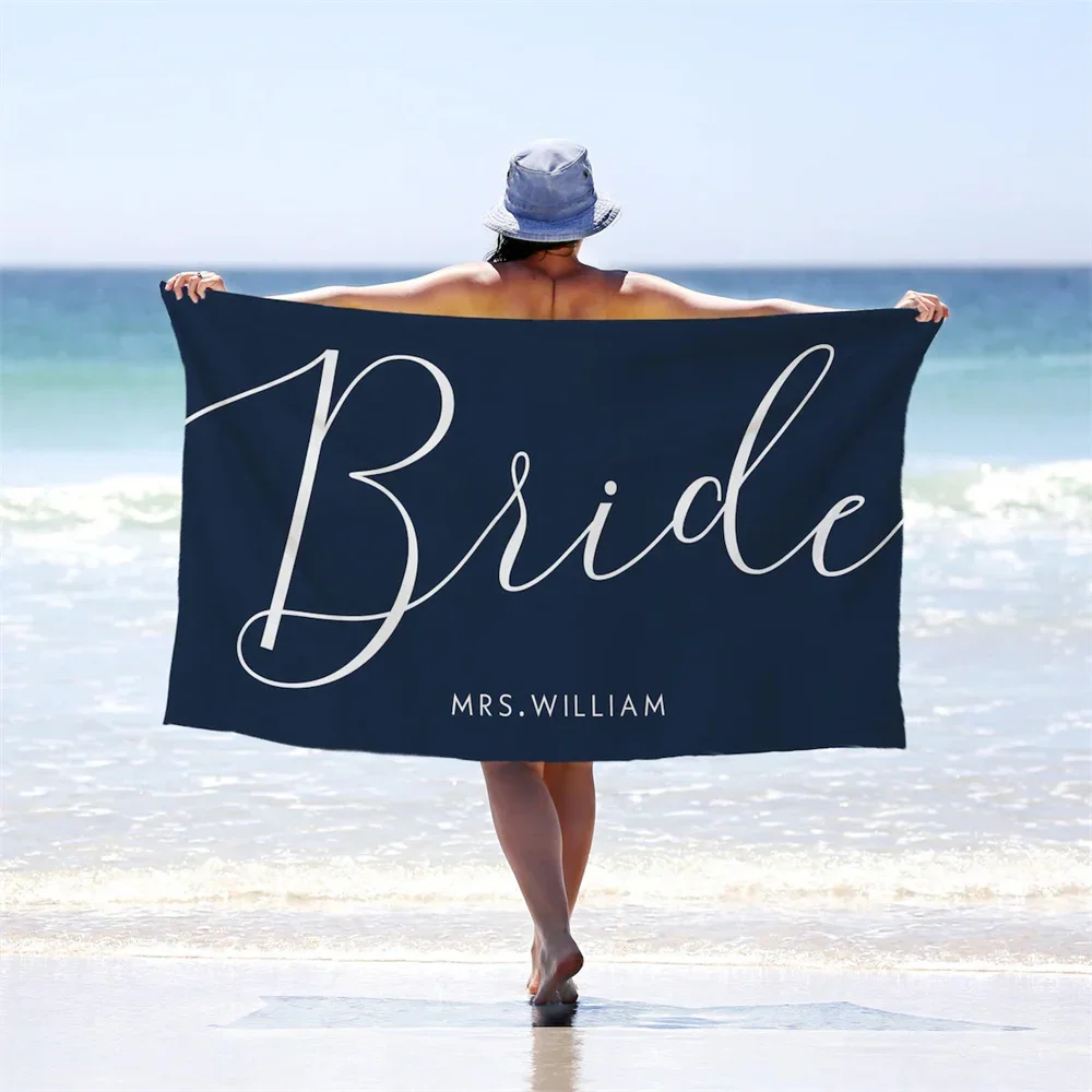 Bride Beach Towel,Personalized Beach Towel,Name Beach Towel,Pool Bath Towel,Tropical Wedding Party Decoration,Wedding Gift