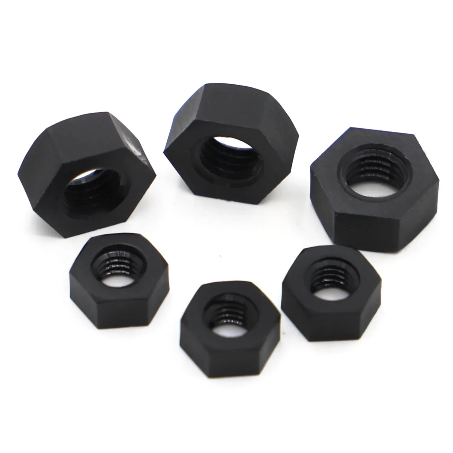 

20pcs Nylon Hex Nuts M2 M2.5 M3 M4 M5 M6 M8 M10 M12 Black PA66 Plastic Hexagon Lock Nut DIN934