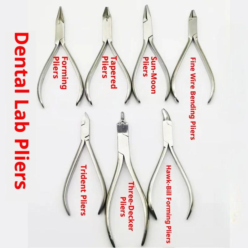 

Dental Oral Stainless Steel Technician Sun and Moon Santoku Trapezoidal Trident Pliers