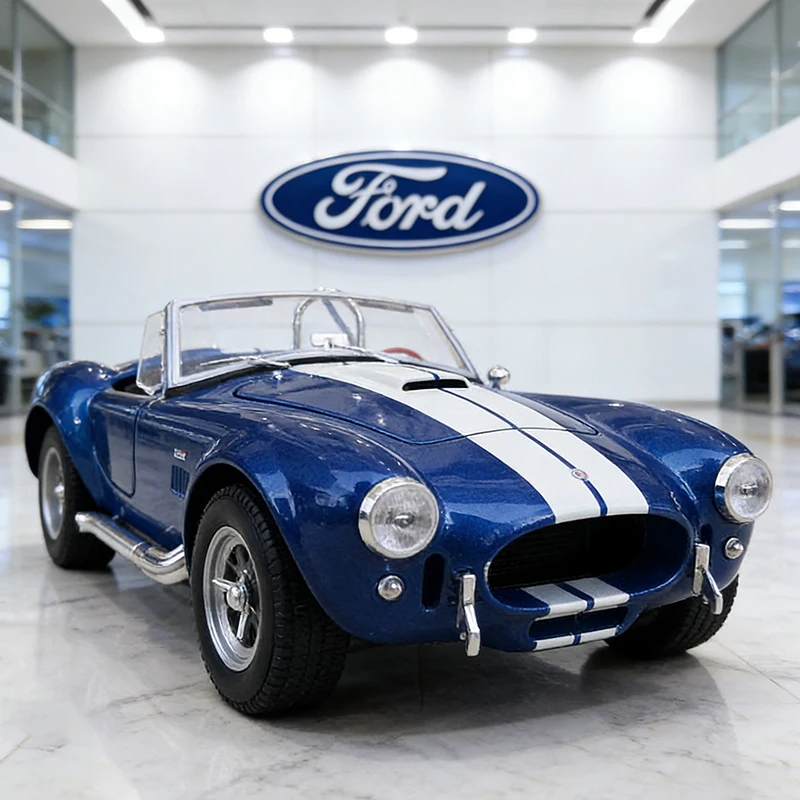 

WELLY 1:24 Ford Shelby Cobra 427 S/C 1965 Легкосплавный автомобиль, литье под давлением и игрушечные транспортные средства, модель автомобиля, миниатюрная масштабная модель автомобиля, игрушка для детей